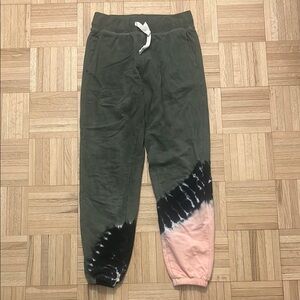 Electric & Rose Olive and Pink Tie-Dye Joggers